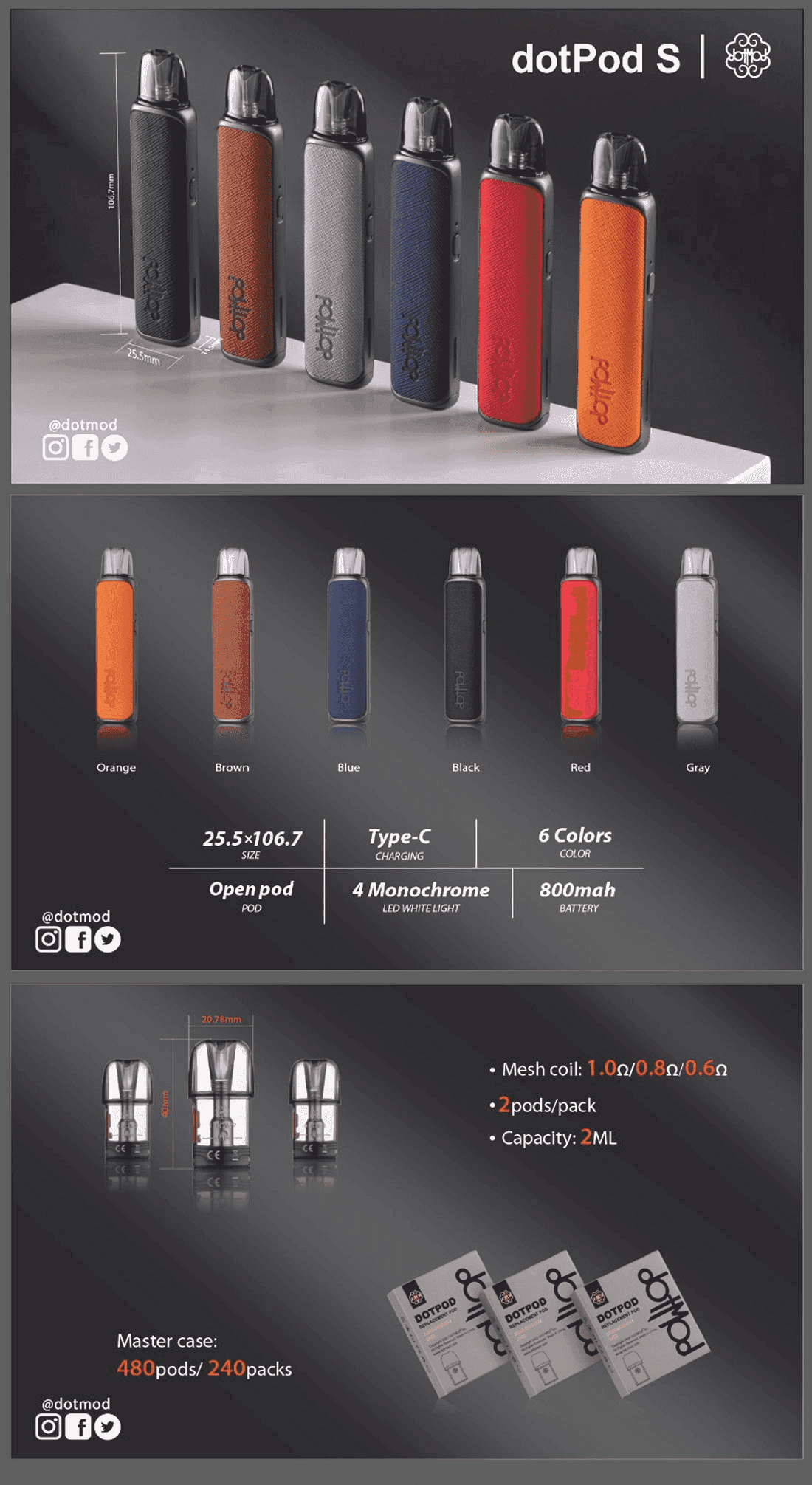 DOTMOD佩特里DOTPOD S電子煙小煙主機空倉煙彈套裝組件:圖片 4